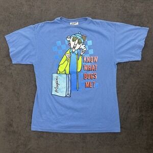 vintage 00s maxine know what bugs me? t-shirt size medium blue funny granny tee
